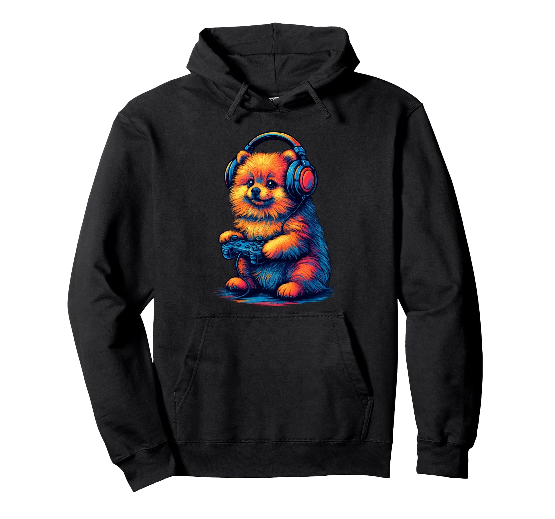 Pomeranian Gamer Gaming Dog Lover Hoodie - Novelty Apparel for Adults - T-Shirt, Sweatshirt, Hoodie