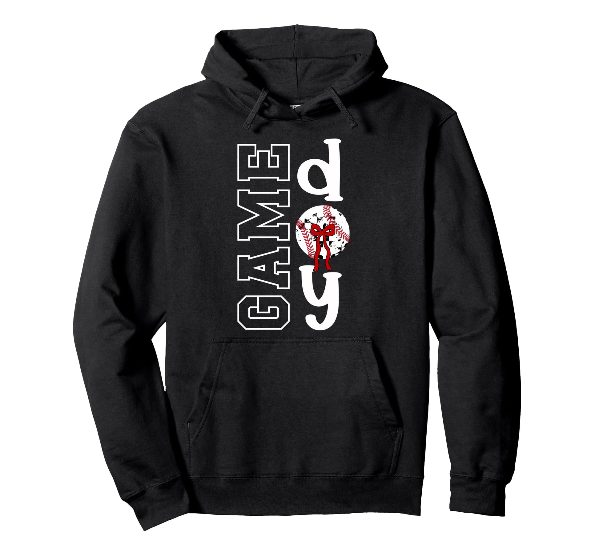 Baseball Game Day Bow Game Day Hoodie - Aesthetic Graphic for Adults - T-Shirt, Sweatshirt, Hoodie