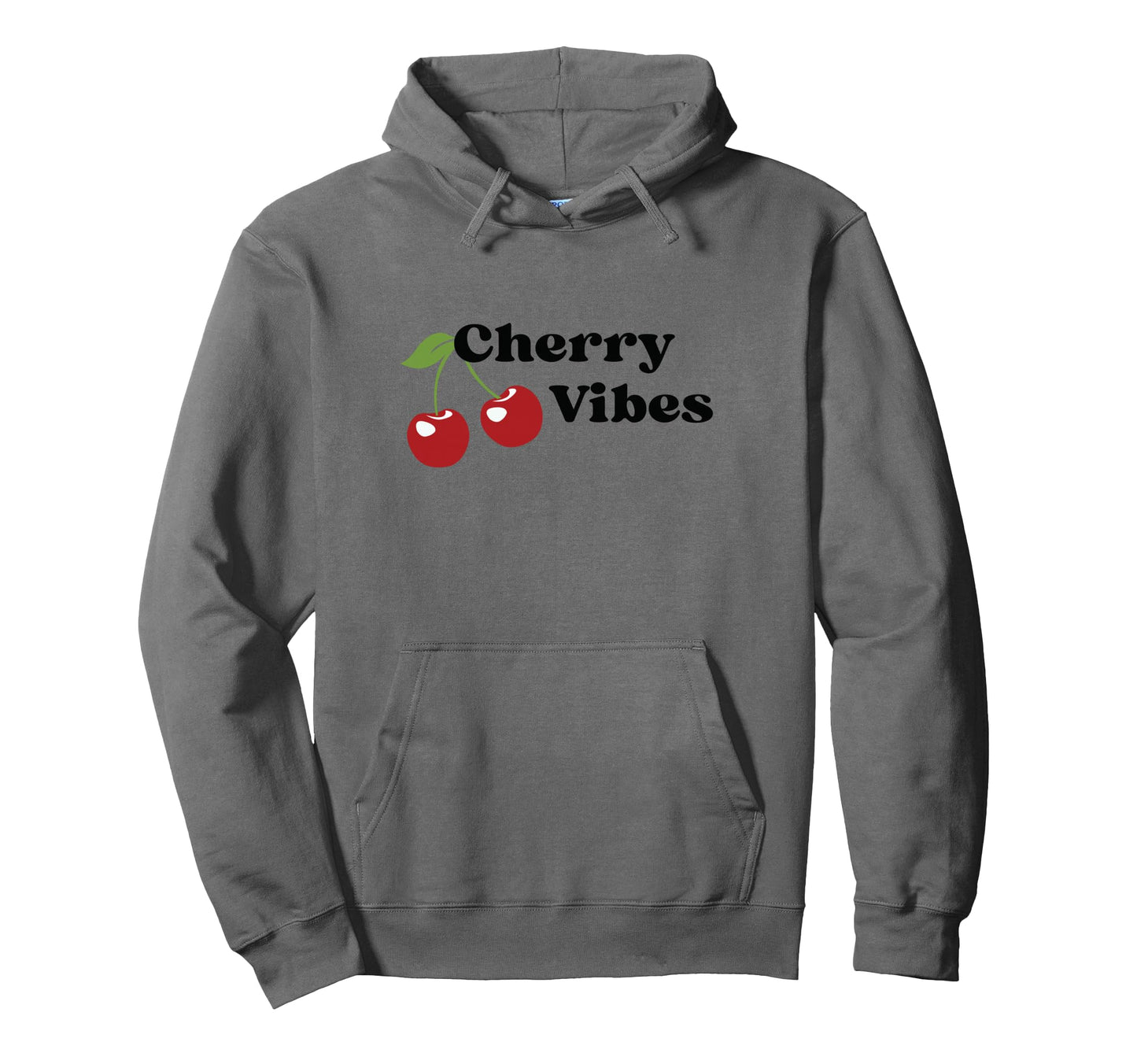 Cherry Vibes Fruit Inspired Typography Hoodie - Aesthetic Graphic Unisex - T-Shirt, Sweatshirt, Hoodie