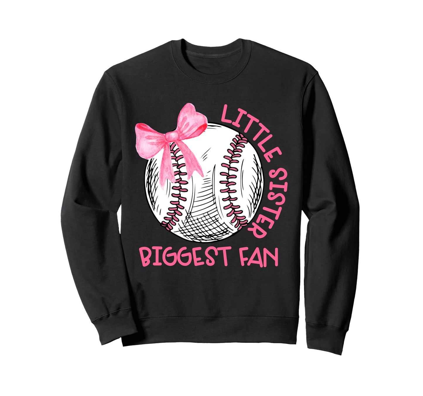 Bow Coquette Little Sister Biggest Fan Sweatshirt - Unique Graphic Unisex - T-Shirt, Sweatshirt, Hoodie