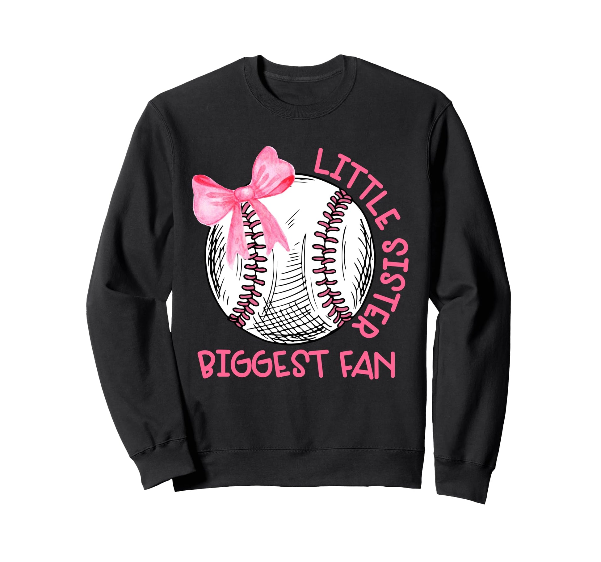 Bow Coquette Little Sister Biggest Fan Sweatshirt - Unique Graphic Unisex - T-Shirt, Sweatshirt, Hoodie