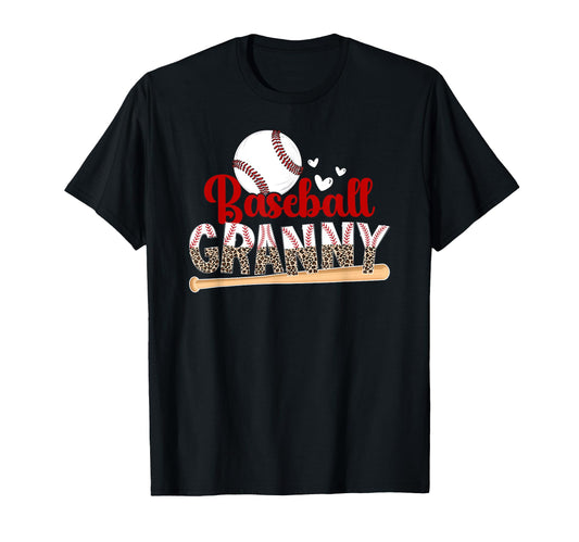 Baseball Granny Leopard Granny T-Shirt - Fun Novelty Design Men Women - T-Shirt, Sweatshirt, Hoodie