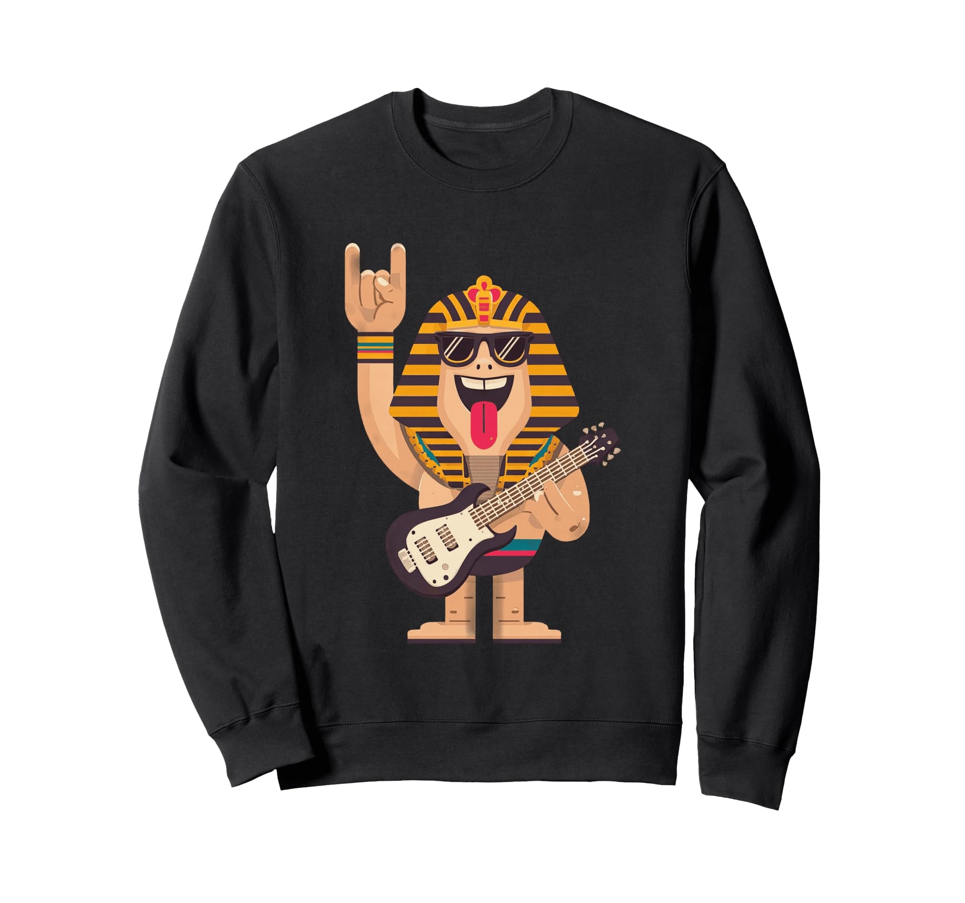 Funny Cartoon Pharaoh Rock Music Sweatshirt - Custom Art Print Unisex - T-Shirt, Sweatshirt, Hoodie