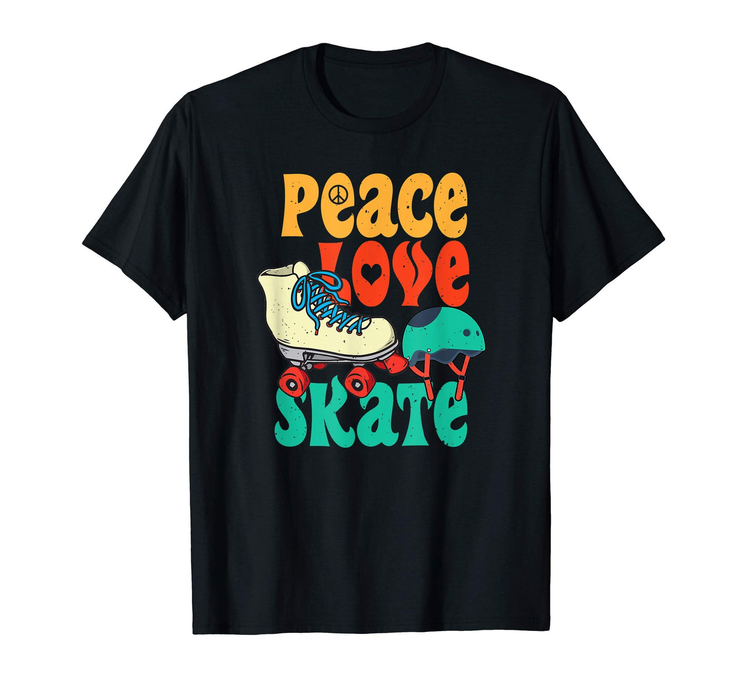 Peace Love Skate Gift Roller Skating T-Shirt - Unique Graphic Men Women - T-Shirt, Sweatshirt, Hoodie