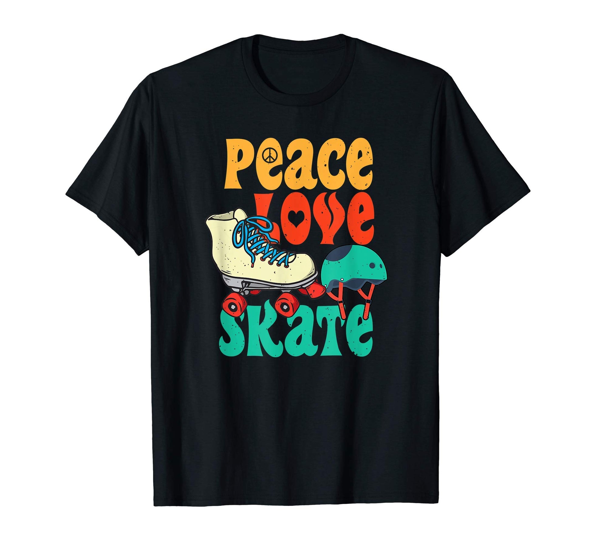 Peace Love Skate Gift Roller Skating T-Shirt - Unique Graphic Men Women - T-Shirt, Sweatshirt, Hoodie