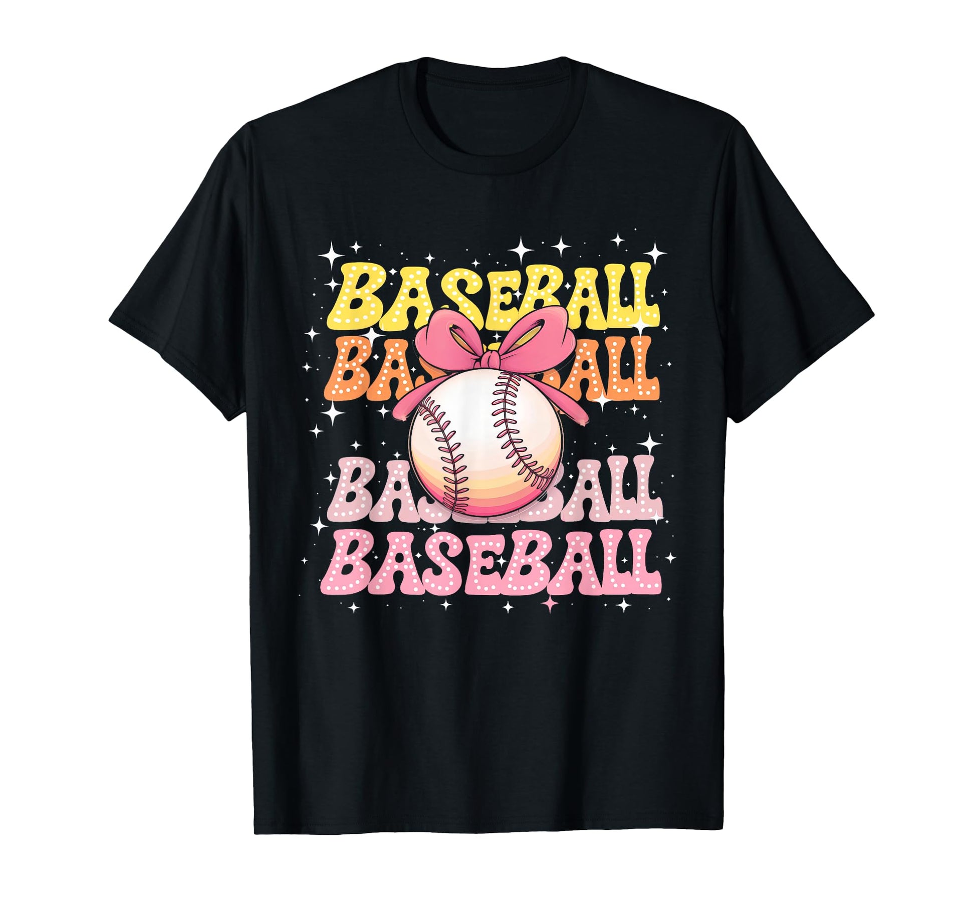 Groovy Baseball Coquette Bow Baseball T-Shirt - Streetwear Style Unisex - T-Shirt, Sweatshirt, Hoodie