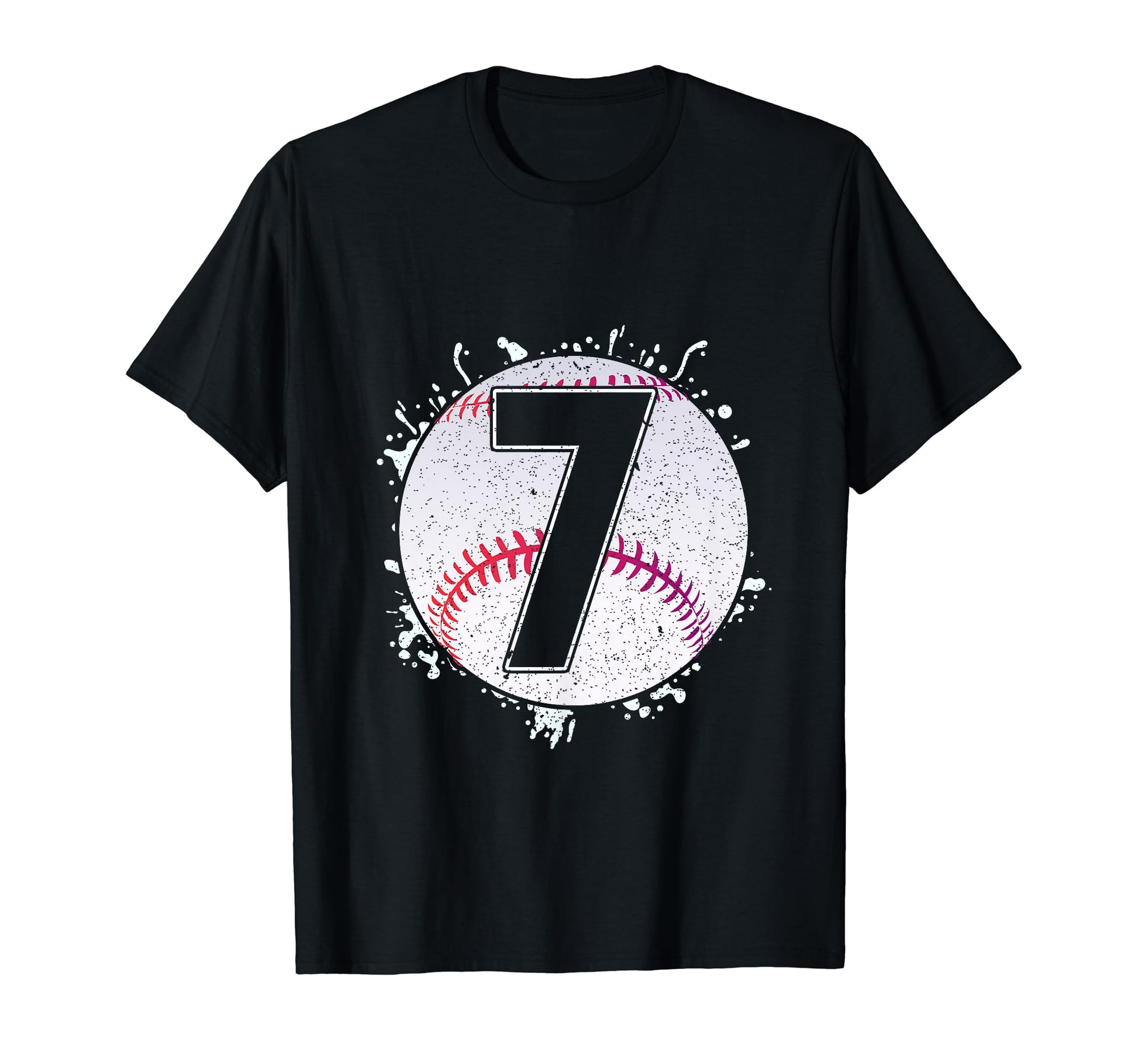 Baseball Birthday 7Th Birthday Party T-Shirt - Minimalist Print Men Women - T-Shirt, Sweatshirt, Hoodie