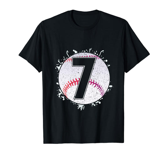 Baseball Birthday 7Th Birthday Party T-Shirt - Minimalist Print Men Women - T-Shirt, Sweatshirt, Hoodie