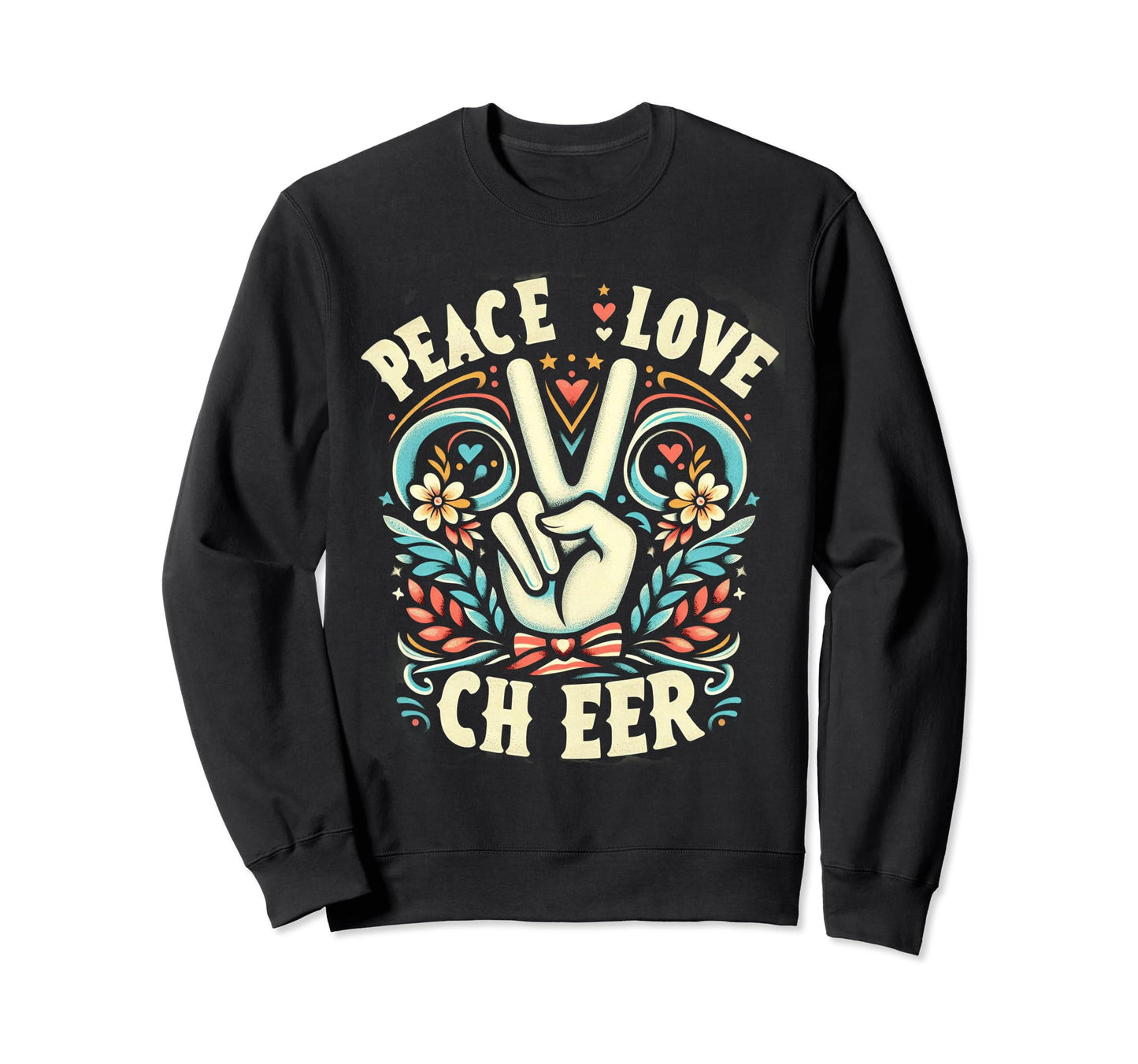 Anime Cheerleading Peace Love T-Shirt - Casual Everyday Wear Men Women - T-Shirt, Sweatshirt, Hoodie