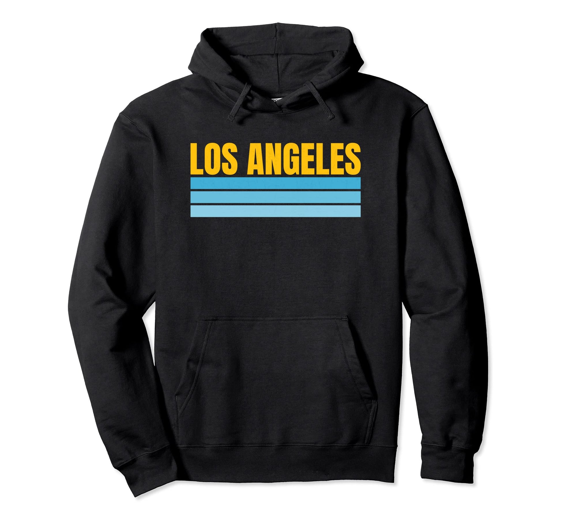 Fun Los Angeles Powder Blue Yellow Hoodie - Novelty Apparel for Adults - T-Shirt, Sweatshirt, Hoodie