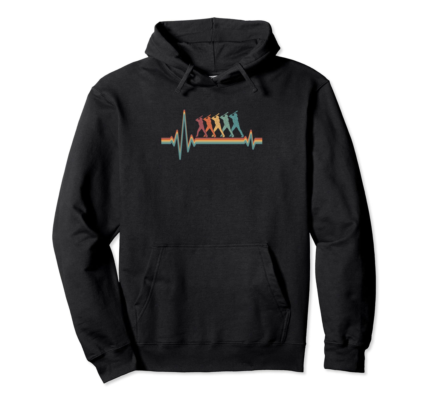 Baseball Baseballer Player Team Ekg Hoodie - Trendy Graphic for Adults - T-Shirt, Sweatshirt, Hoodie