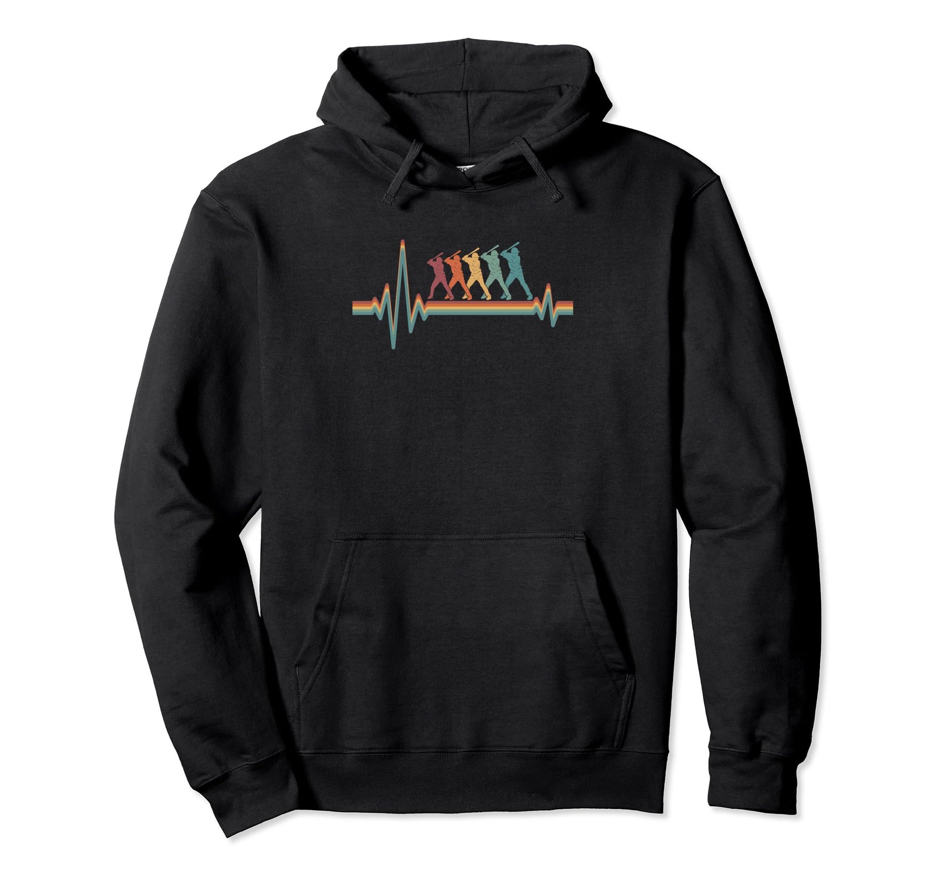 Baseball Baseballer Player Team Ekg Hoodie - Trendy Graphic for Adults - T-Shirt, Sweatshirt, Hoodie