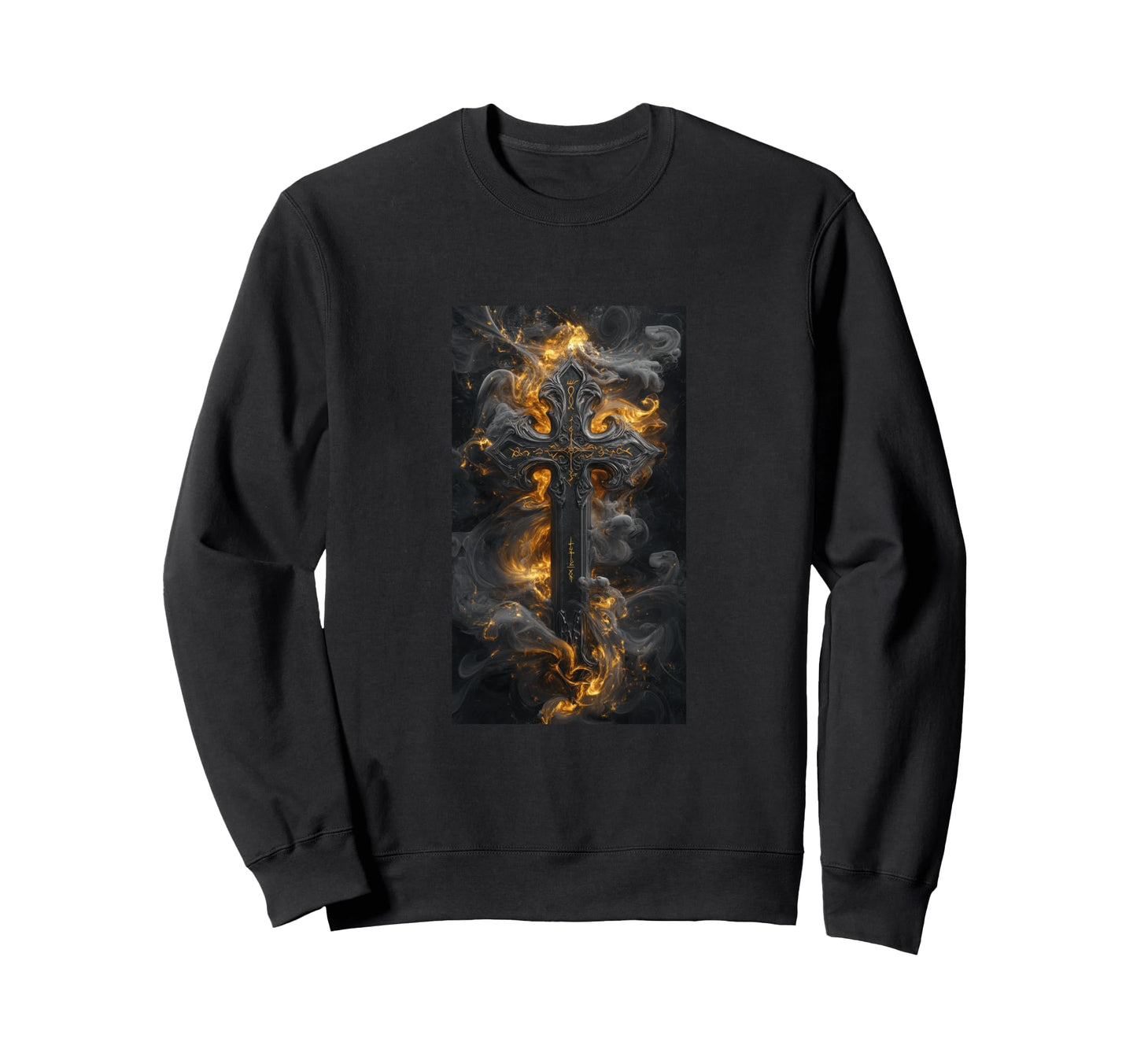 Gothic Cross Grunge Aesthetic Y2K Sweatshirt - Graphic Print for Adults - T-Shirt, Sweatshirt, Hoodie