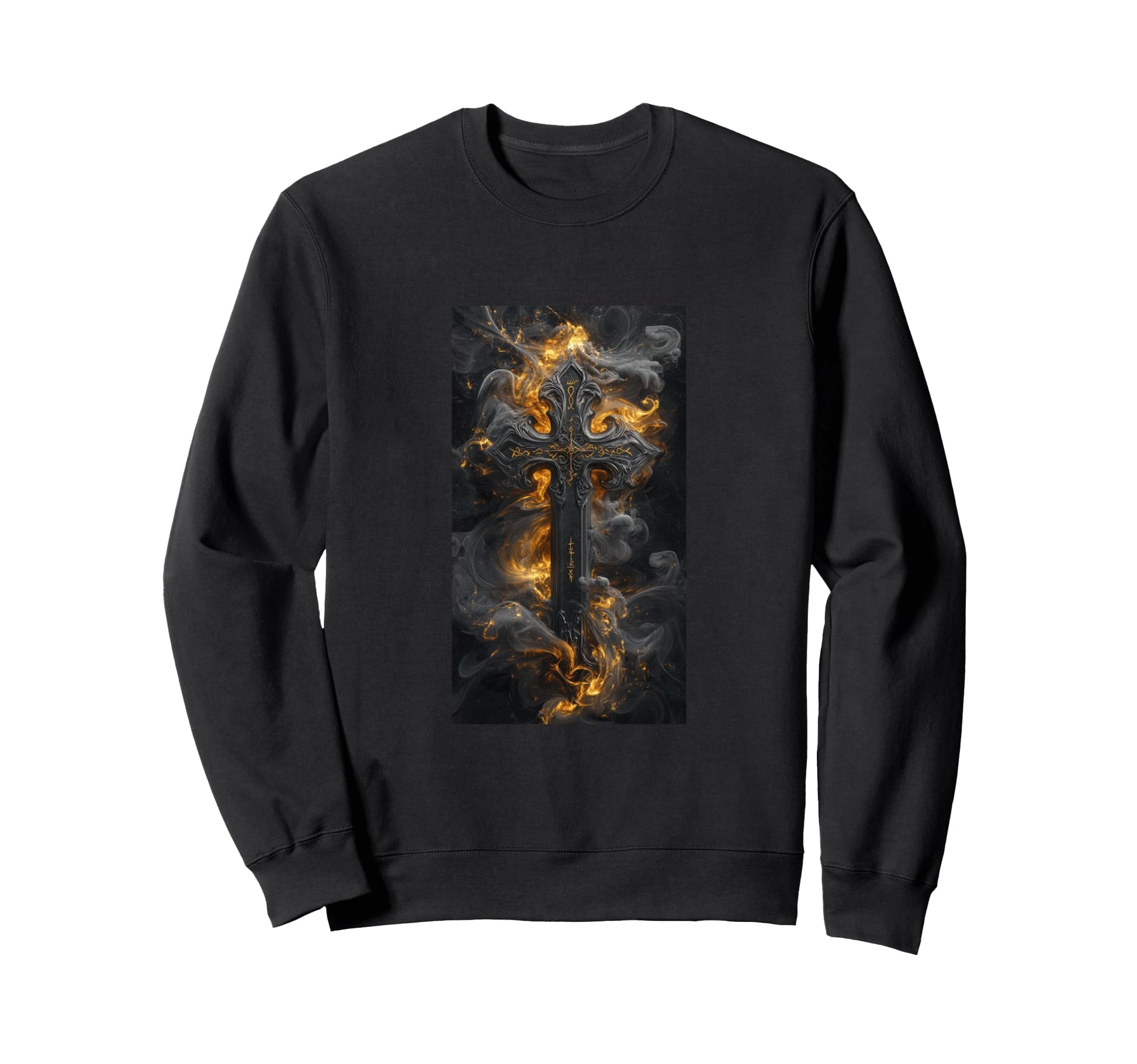 Gothic Cross Grunge Aesthetic Y2K Sweatshirt - Graphic Print for Adults - T-Shirt, Sweatshirt, Hoodie