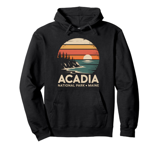Acadia National Park Maine Sunset Lake Hoodie - Novelty Apparel Unisex - T-Shirt, Sweatshirt, Hoodie