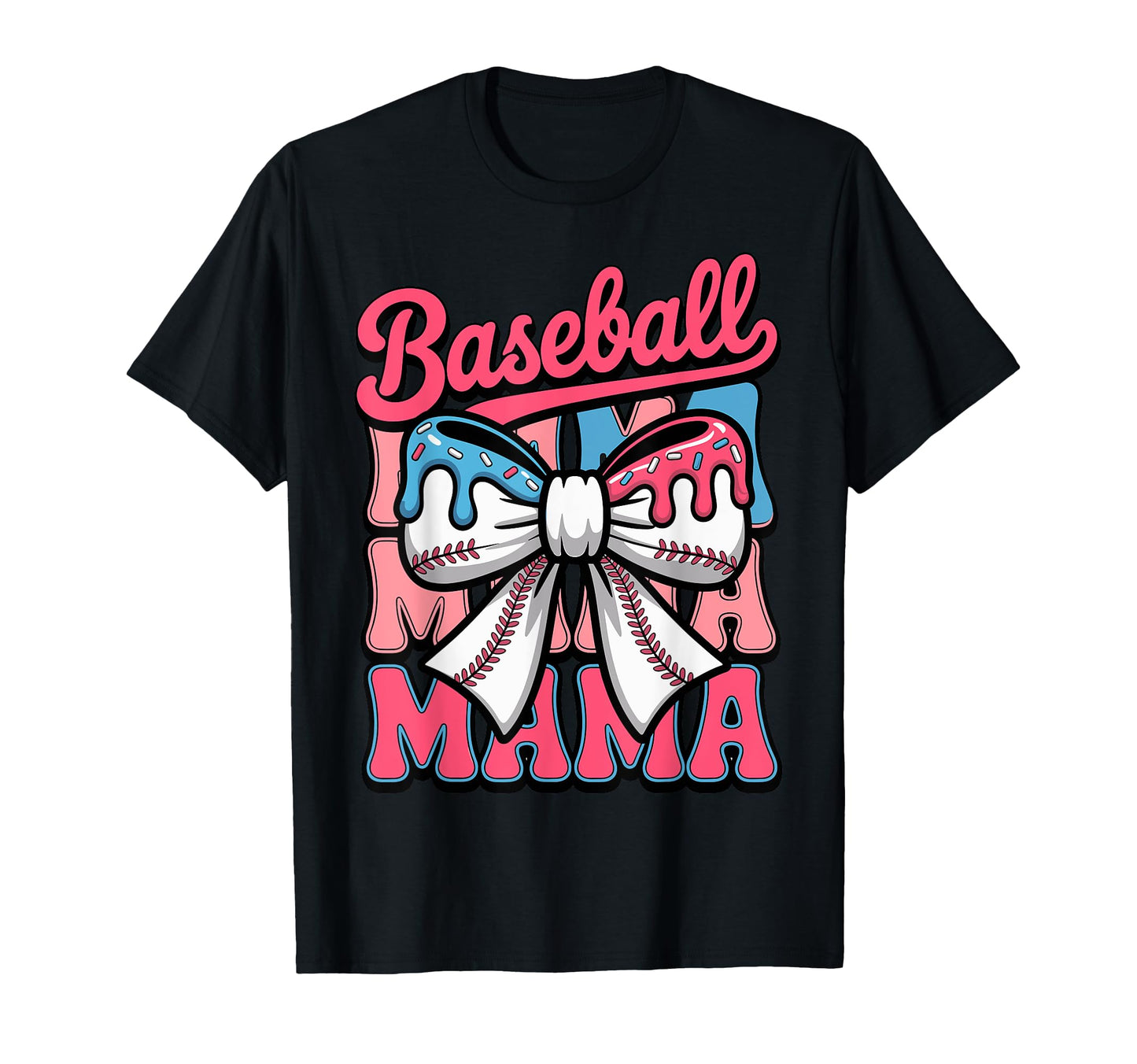 Coquette Bow Baseball Mama Sports T-Shirt - Fun Novelty Design for Adults - T-Shirt, Sweatshirt, Hoodie