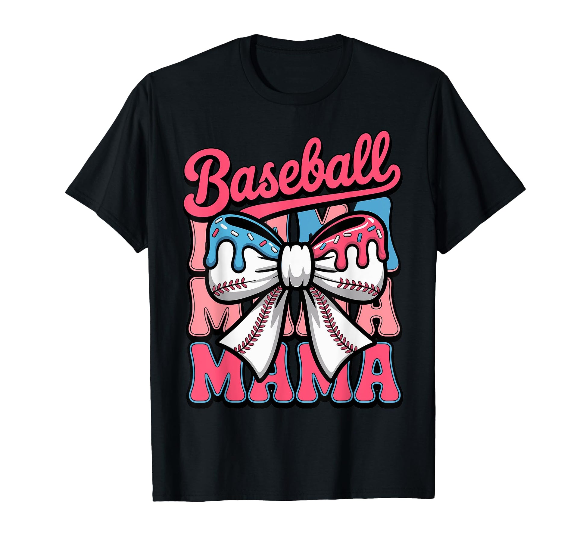Coquette Bow Baseball Mama Sports T-Shirt - Fun Novelty Design for Adults - T-Shirt, Sweatshirt, Hoodie