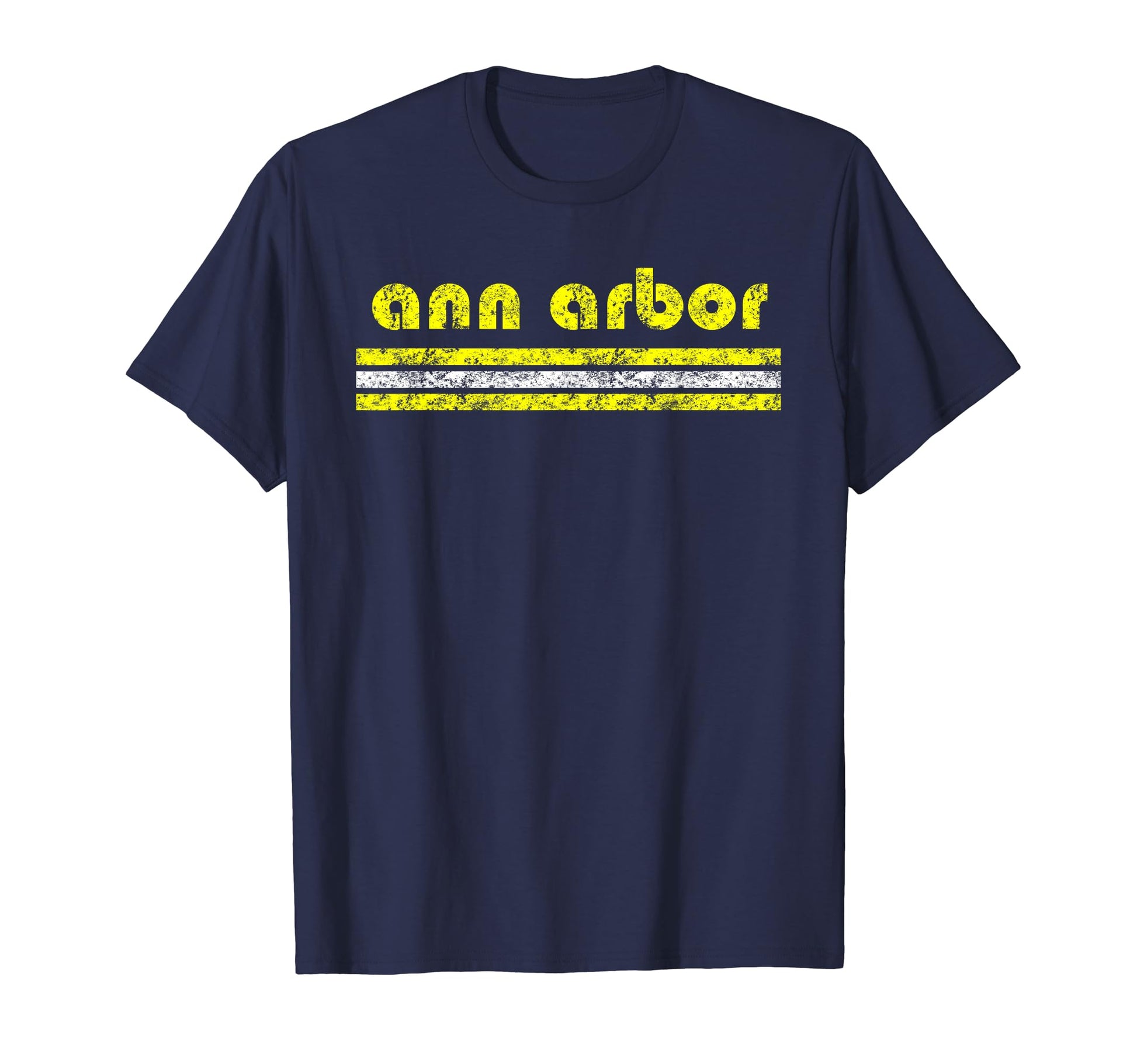 Ann Arbor Michigan Three Stripe T-Shirt - Custom Art Print Men Women - T-Shirt, Sweatshirt, Hoodie