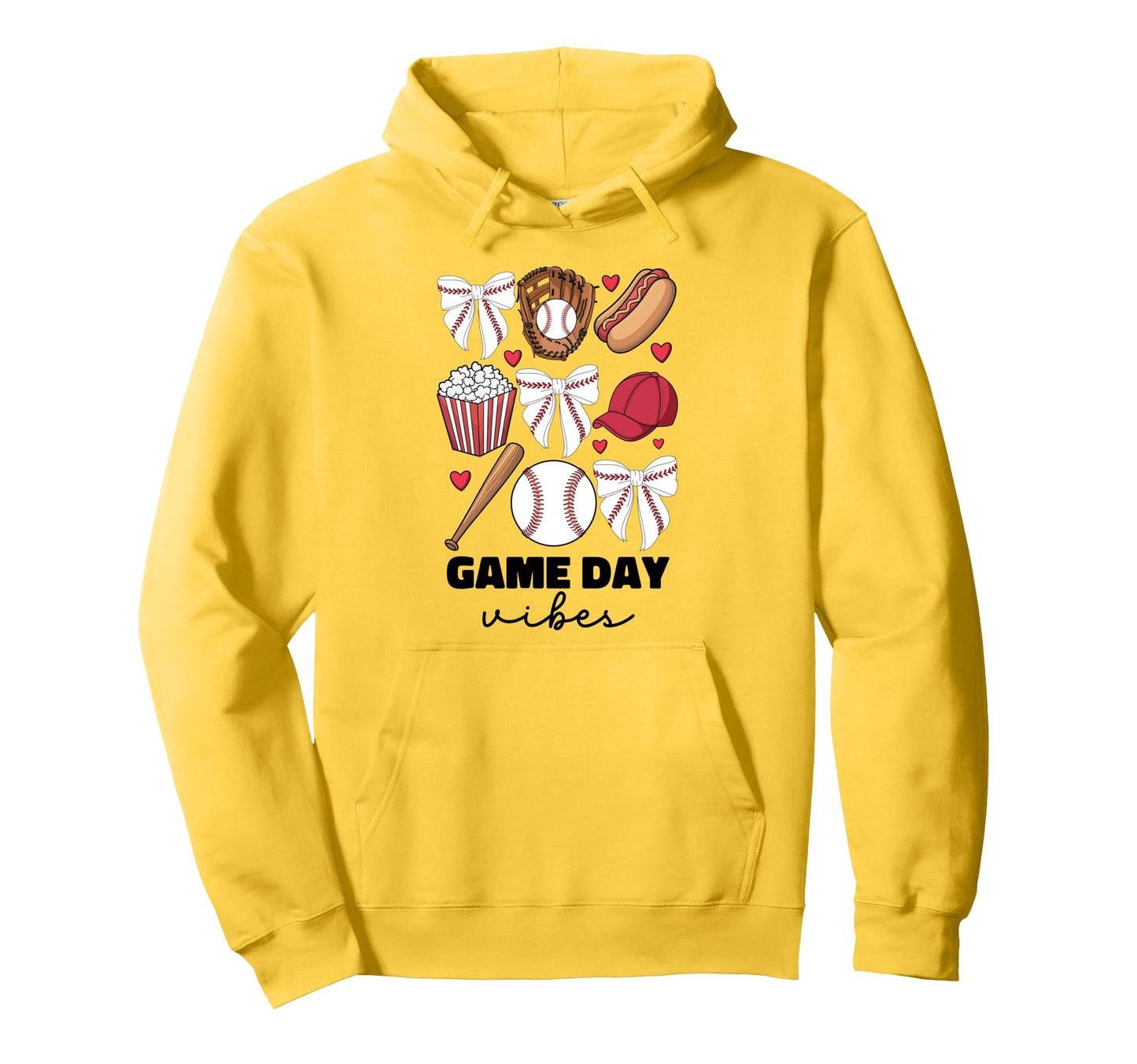 Game Day Vibes Coquette Bow Hoodie - Casual Everyday Wear Men Women - T-Shirt, Sweatshirt, Hoodie