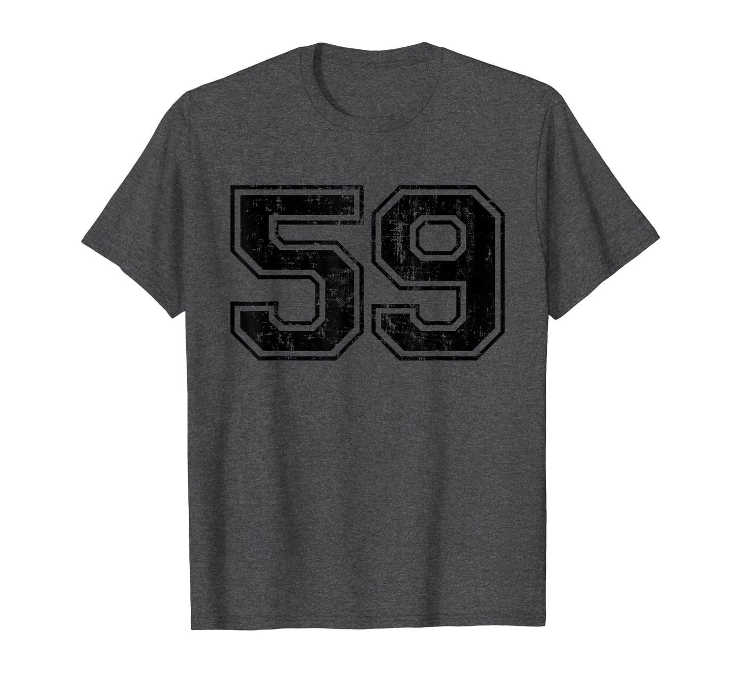 Number 59 Varsity Distressed T-Shirt - Casual Everyday Wear for Adults - T-Shirt, Sweatshirt, Hoodie