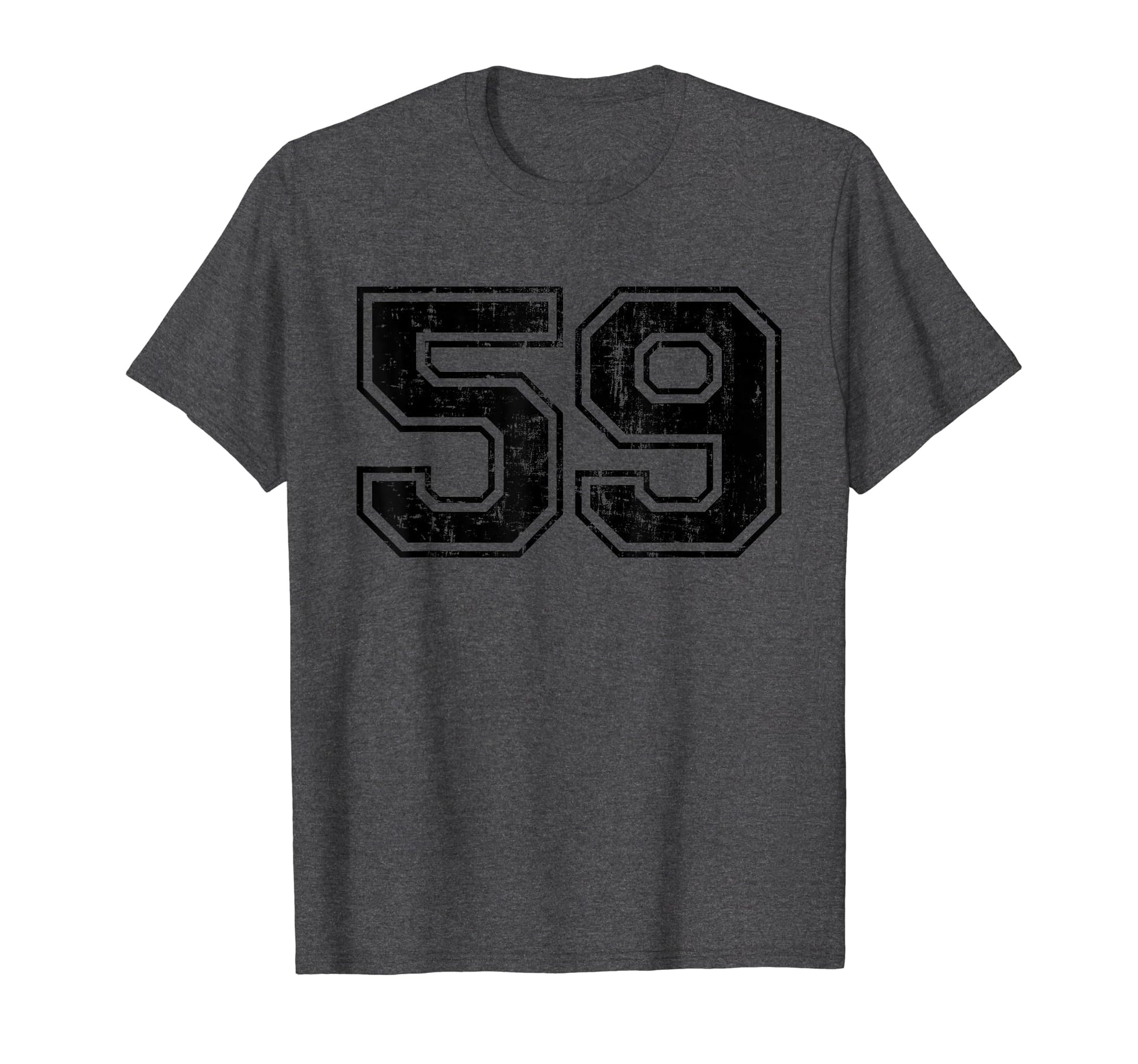 Number 59 Varsity Distressed T-Shirt - Casual Everyday Wear for Adults - T-Shirt, Sweatshirt, Hoodie