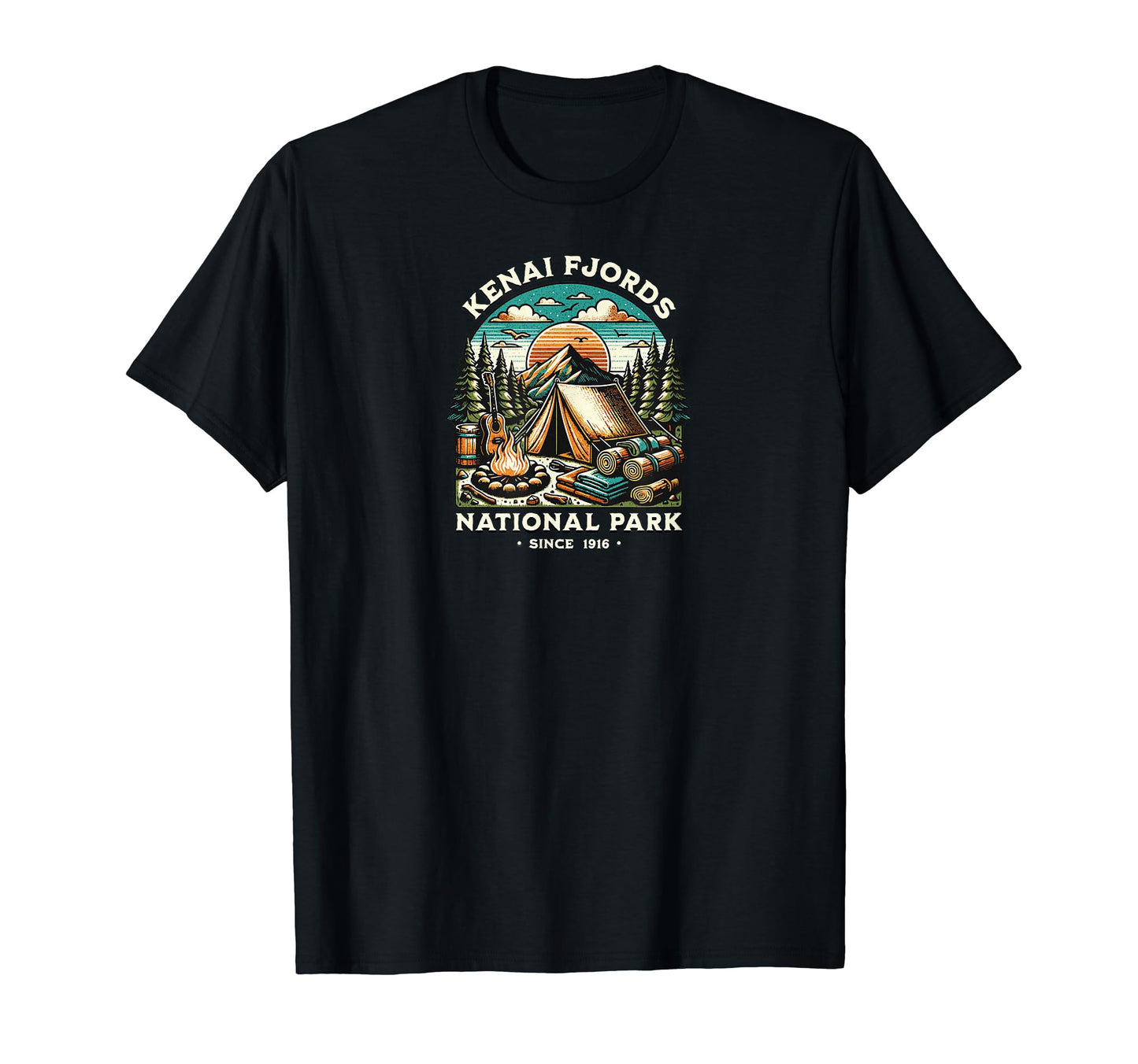 Kenai Fjords National Park Camping T-Shirt - Fun Novelty Design for Adults - T-Shirt, Sweatshirt, Hoodie