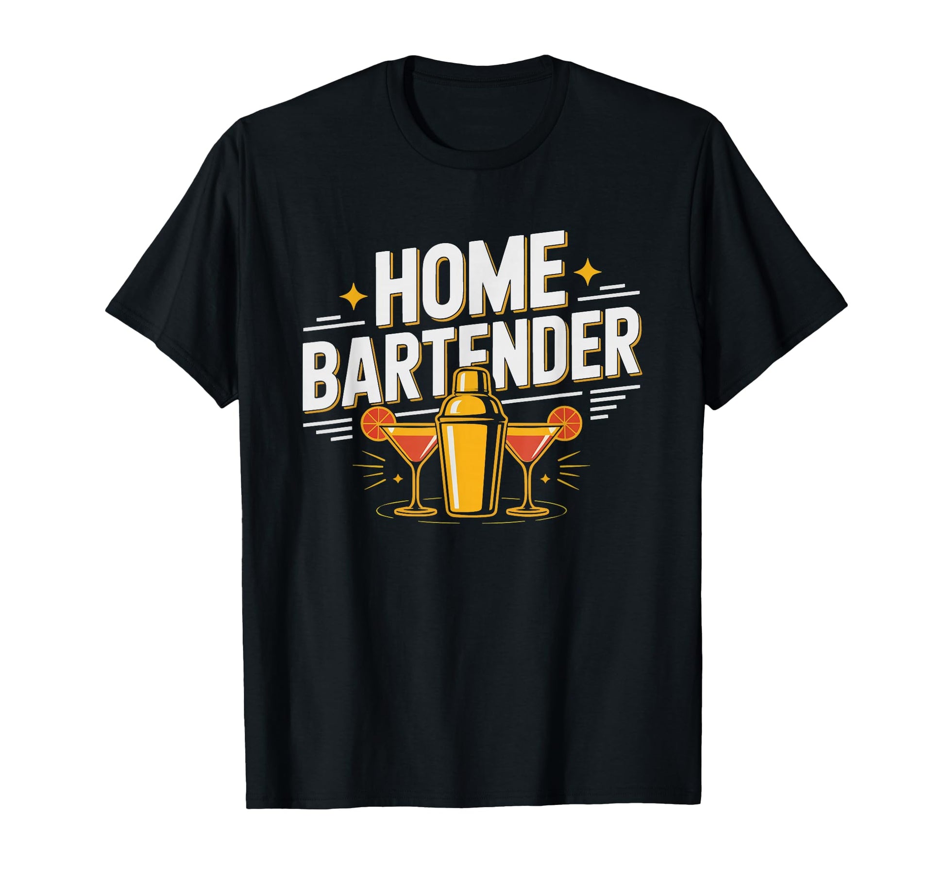 Home Bartender Distressed Badge T-Shirt - Casual Everyday Wear Men Women - T-Shirt, Sweatshirt, Hoodie