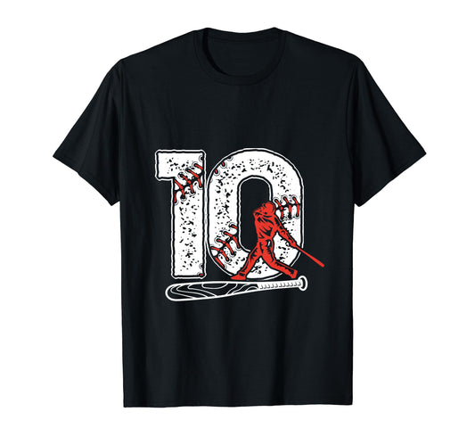 Baseball Birthday 10Th Birthday T-Shirt - Streetwear Style for Adults - T-Shirt, Sweatshirt, Hoodie