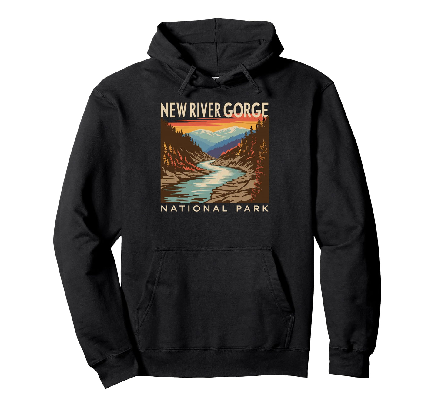 New River Gorge National Park Bridge Hoodie - Minimalist Print Men Women - T-Shirt, Sweatshirt, Hoodie