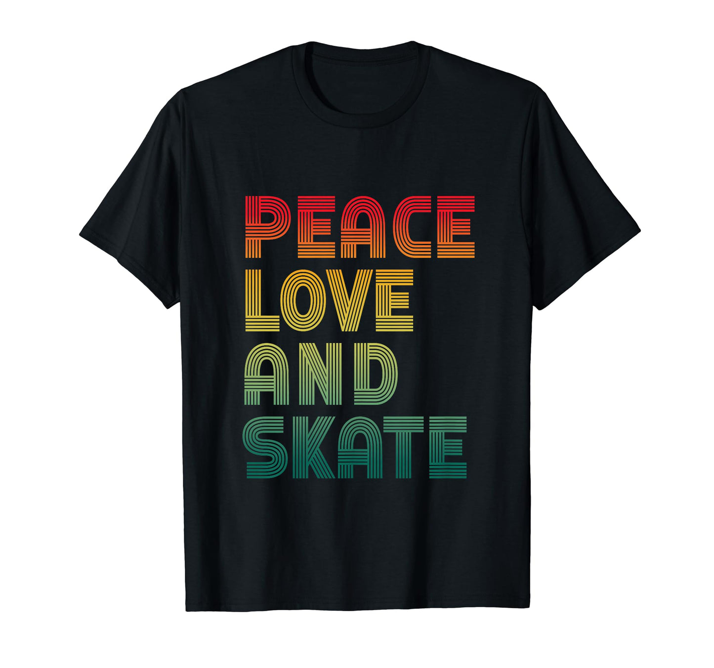Peace Love And Skate Roller Skater T-Shirt - Custom Art Print for Adults - T-Shirt, Sweatshirt, Hoodie