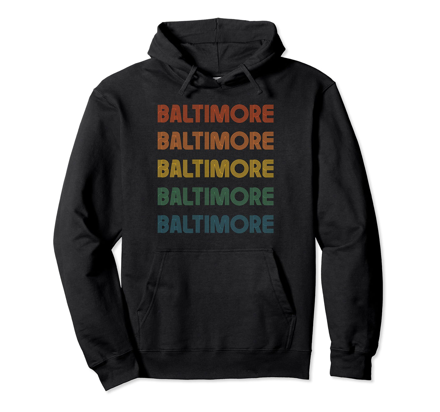Striped Baltimore Hoodie - Novelty Apparel Unisex - T-Shirt, Sweatshirt, Hoodie