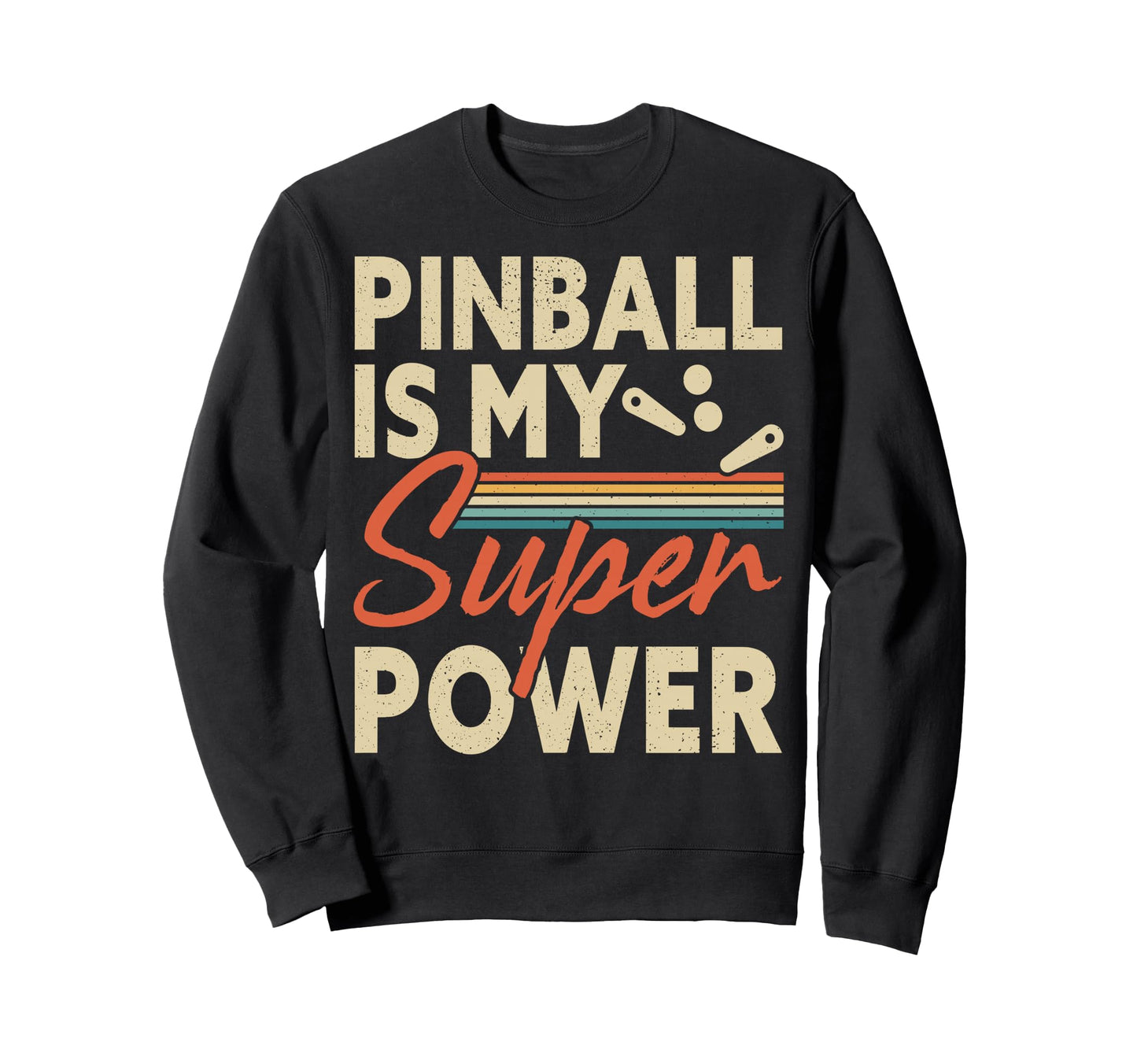 Pinball Is My Super Power Stripes Sweatshirt - Minimalist Print Men Women - T-Shirt, Sweatshirt, Hoodie