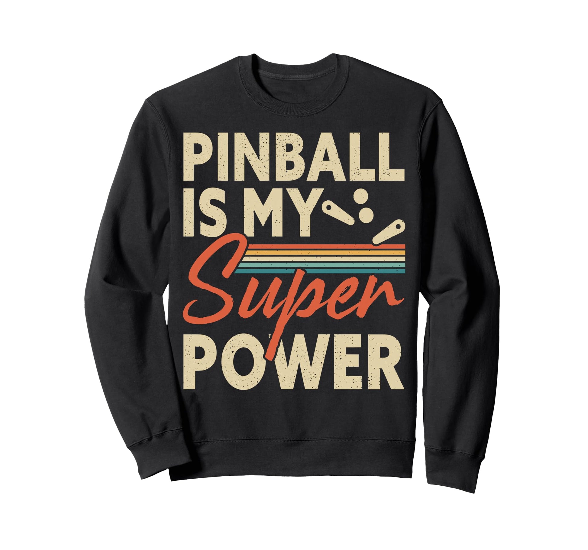 Pinball Is My Super Power Stripes Sweatshirt - Minimalist Print Men Women - T-Shirt, Sweatshirt, Hoodie