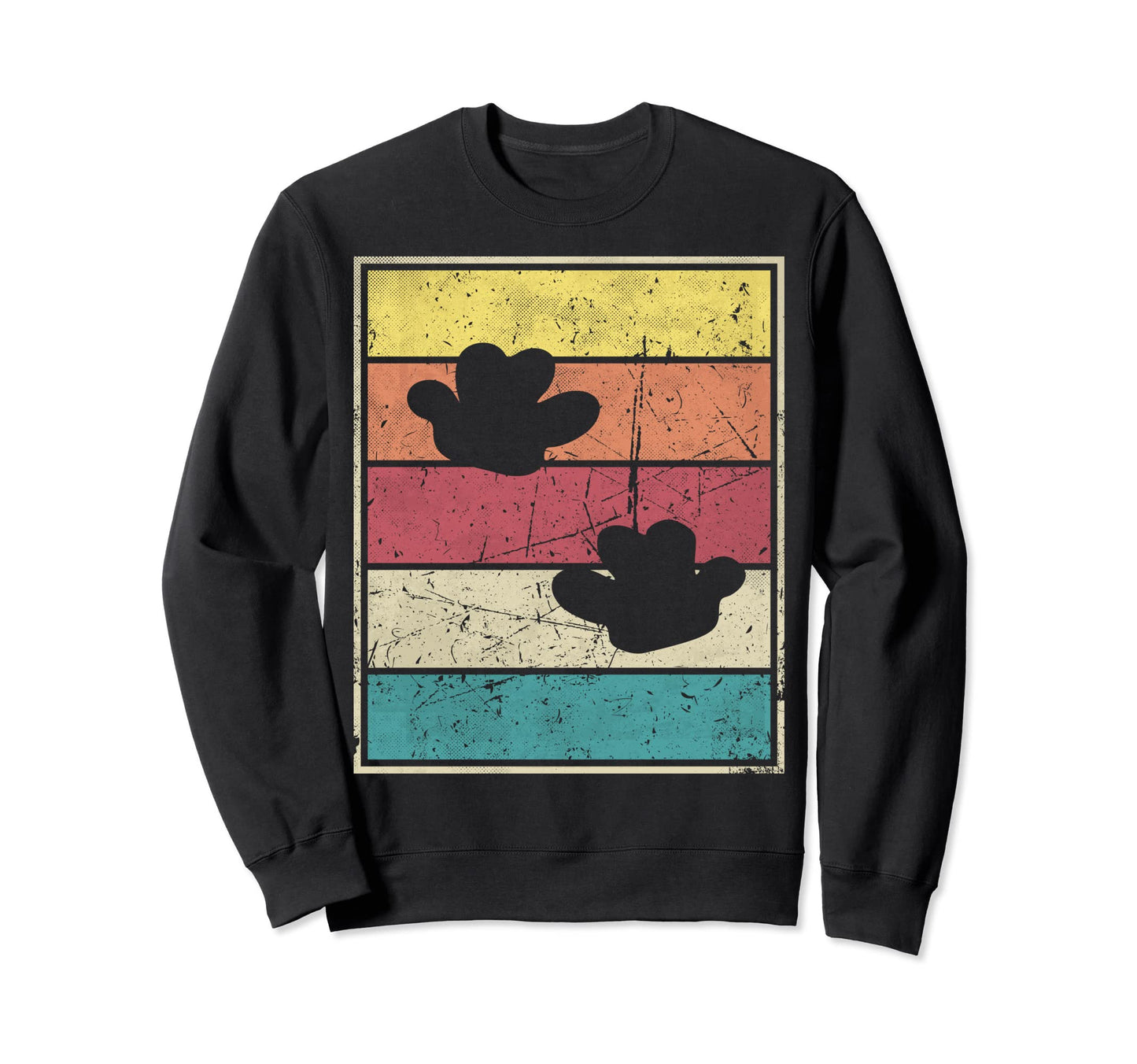 Hippo Footprints Stripes Sweatshirt - Aesthetic Graphic Unisex - T-Shirt, Sweatshirt, Hoodie