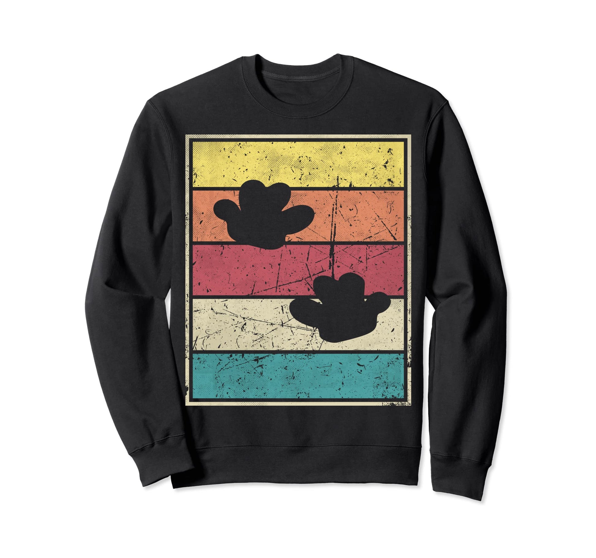 Hippo Footprints Stripes Sweatshirt - Aesthetic Graphic Unisex - T-Shirt, Sweatshirt, Hoodie