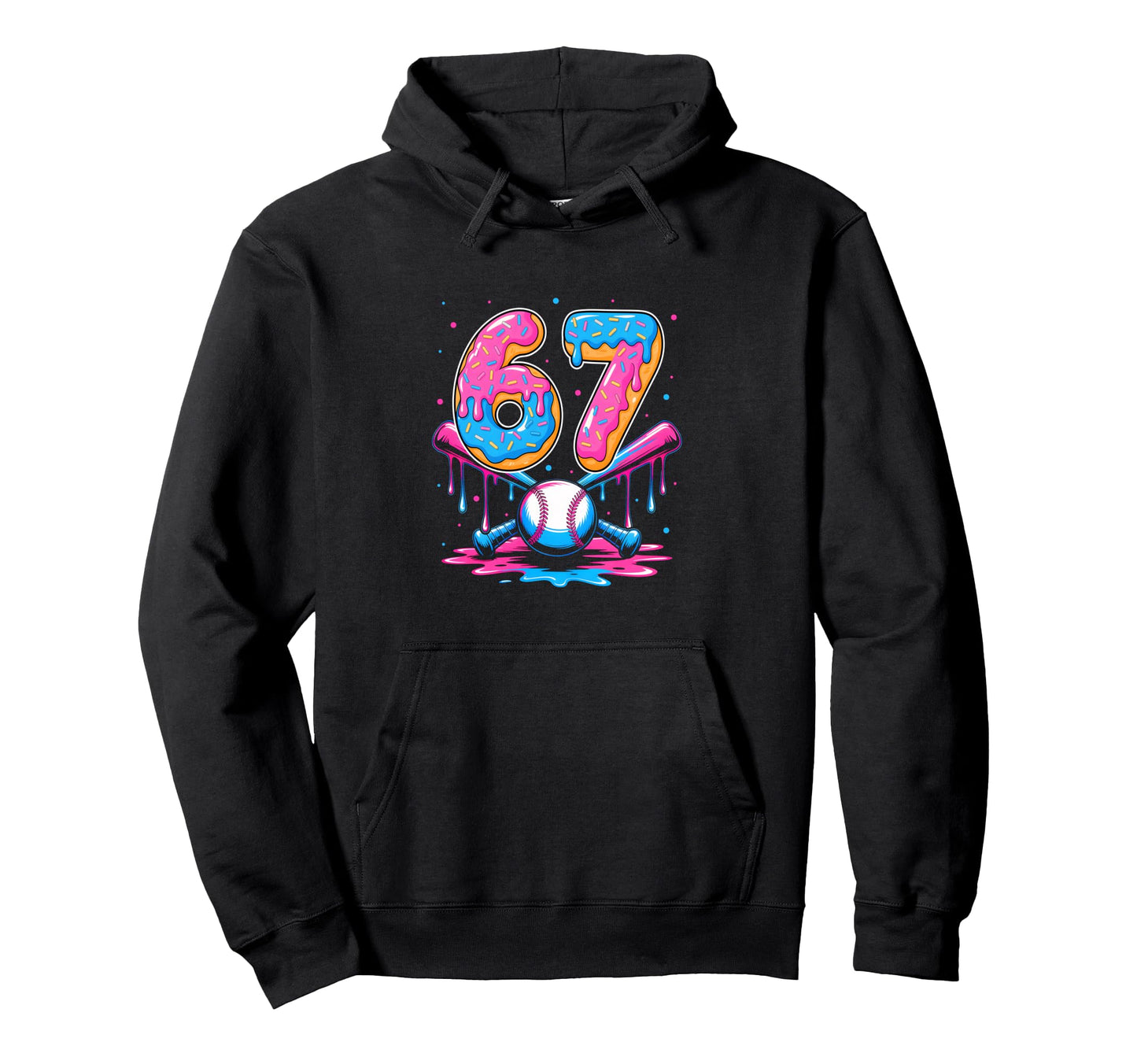 Baseball Drip Number 67 Player 67Th Hoodie - Trendy Graphic for Adults - T-Shirt, Sweatshirt, Hoodie