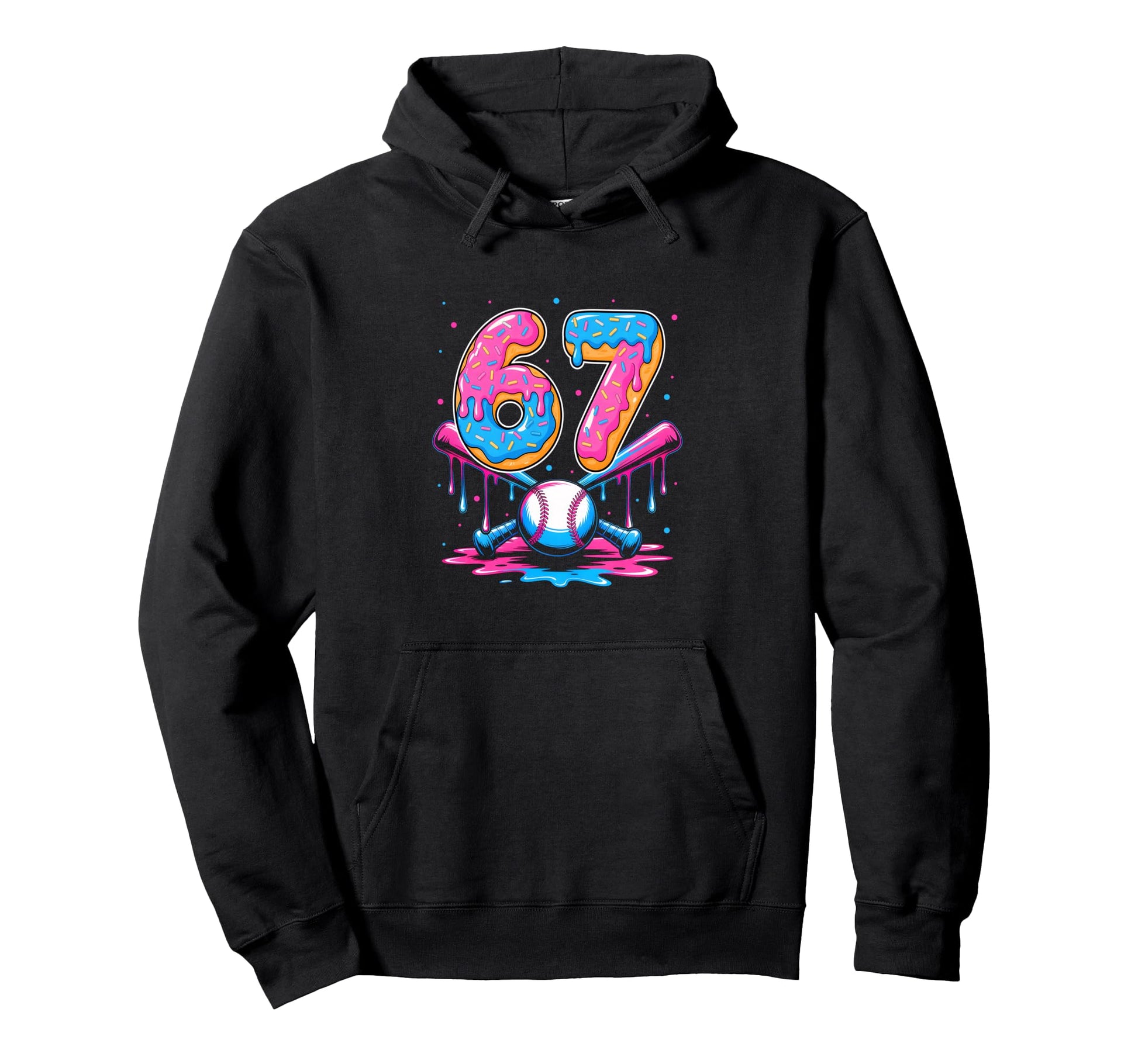 Baseball Drip Number 67 Player 67Th Hoodie - Trendy Graphic for Adults - T-Shirt, Sweatshirt, Hoodie