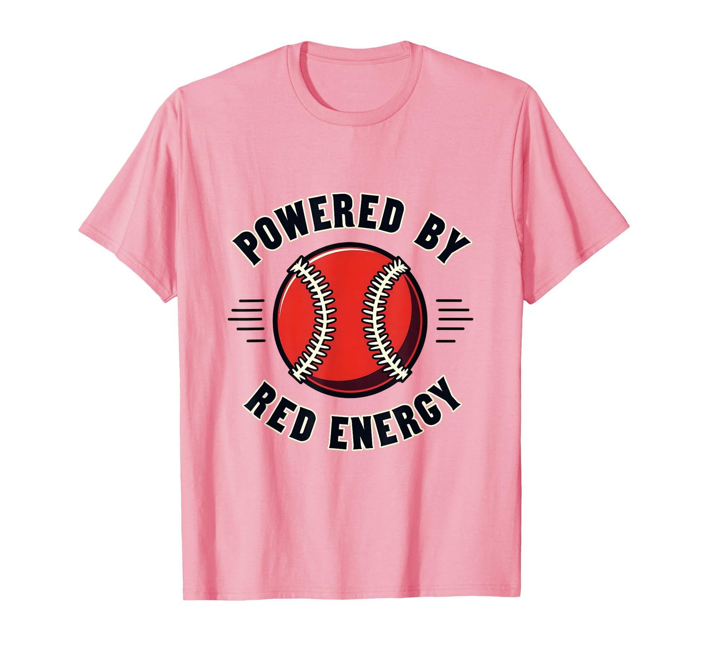 Powered Red Energy Baseball T-Shirt - Minimalist Print Unisex - T-Shirt, Sweatshirt, Hoodie