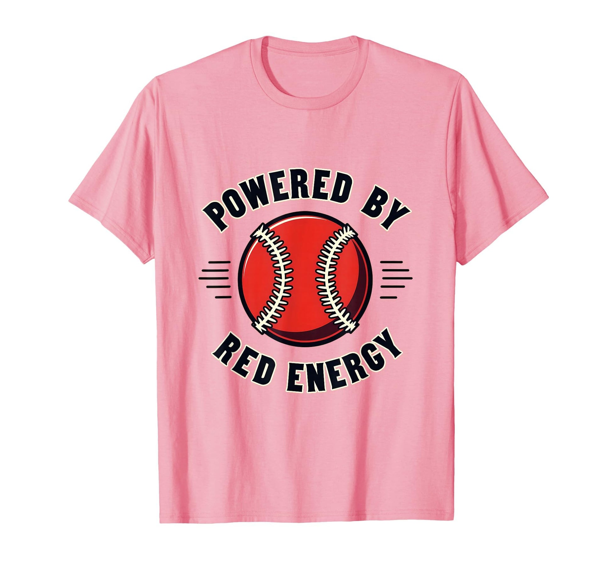 Powered Red Energy Baseball T-Shirt - Minimalist Print Unisex - T-Shirt, Sweatshirt, Hoodie
