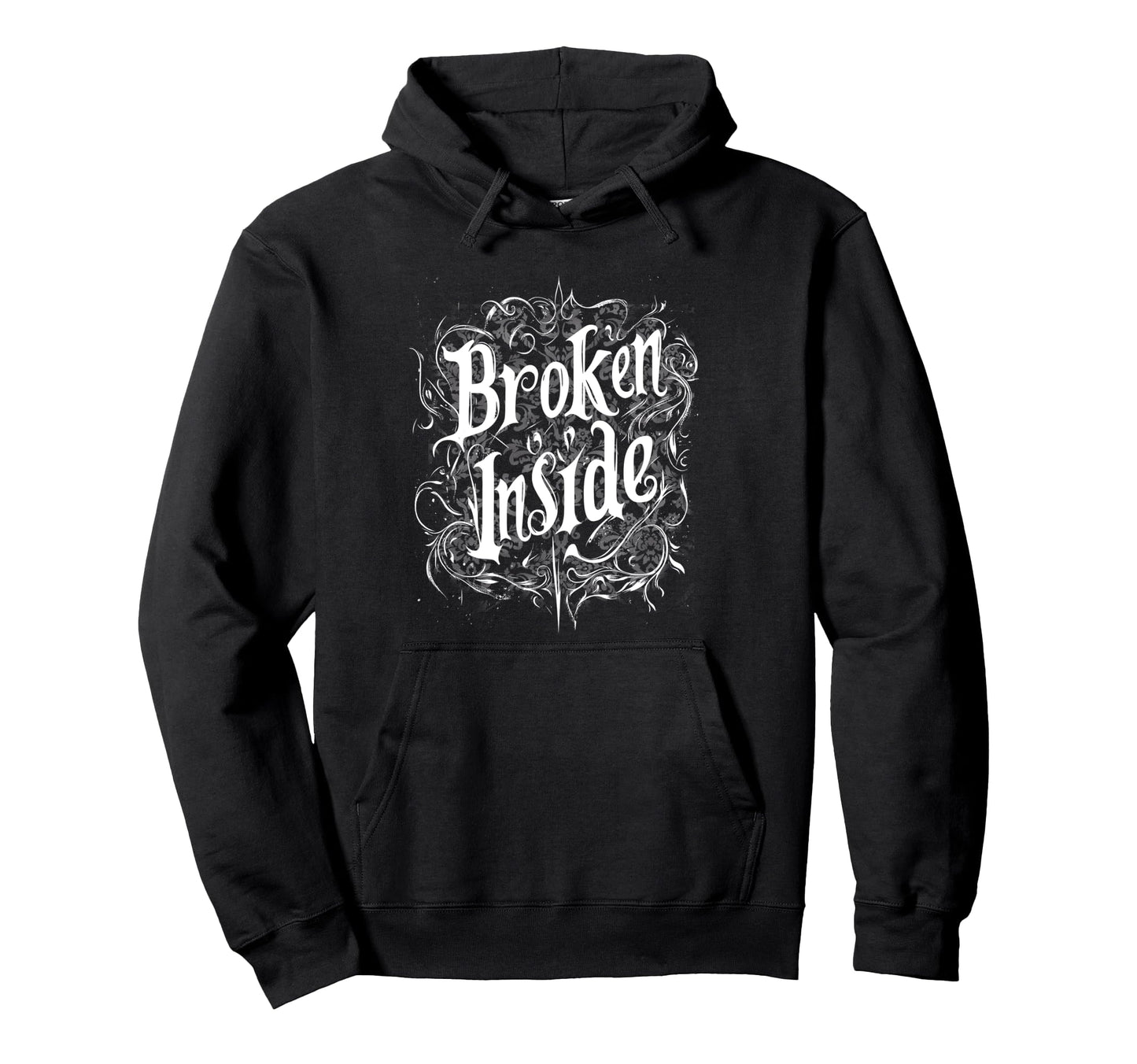 Broken Inside Y2K Emo Aesthetic Gothic Alt Hoodie - Trendy Graphic Unisex - T-Shirt, Sweatshirt, Hoodie