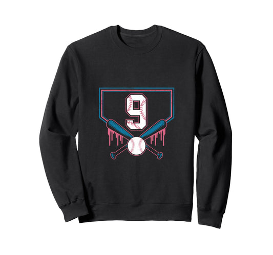 Baseball Home Ice Cream 9Th Birthday Sweatshirt - Unique Graphic Men Women - T-Shirt, Sweatshirt, Hoodie