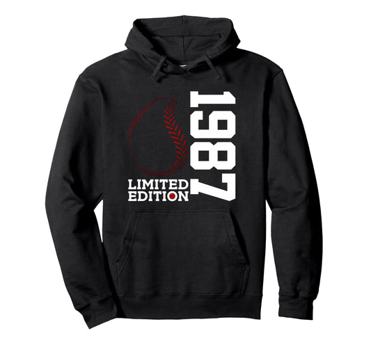 39Th Birthday Baseball 1987 Hoodie - Aesthetic Graphic Men Women - T-Shirt, Sweatshirt, Hoodie