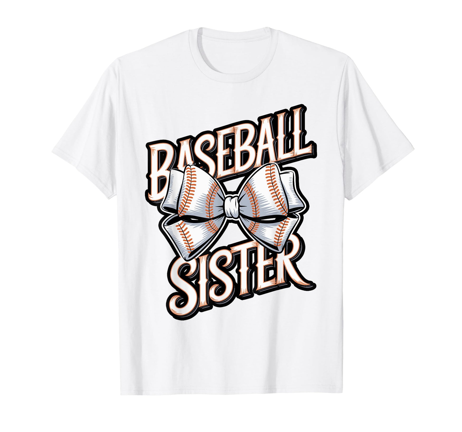 Baseball Sister Bow Sports T-Shirt - Novelty Apparel Men Women - T-Shirt, Sweatshirt, Hoodie