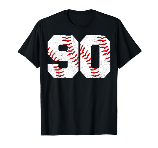 90 Birthday Baseball Theme Bday Party T-Shirt - Novelty Apparel Men Women - T-Shirt, Sweatshirt, Hoodie