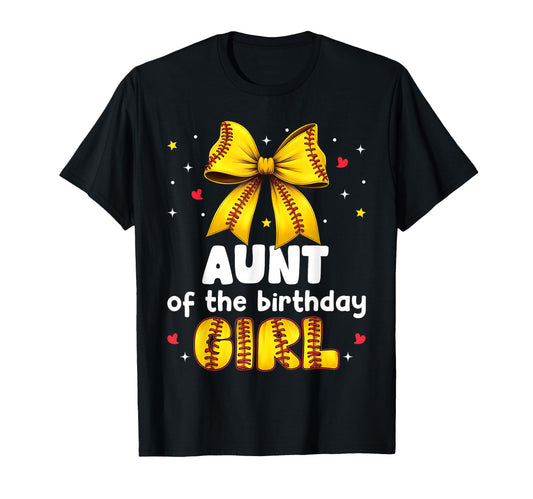 Aunt Birthday Baseball Softball T-Shirt - Casual Everyday Wear for Adults - T-Shirt, Sweatshirt, Hoodie