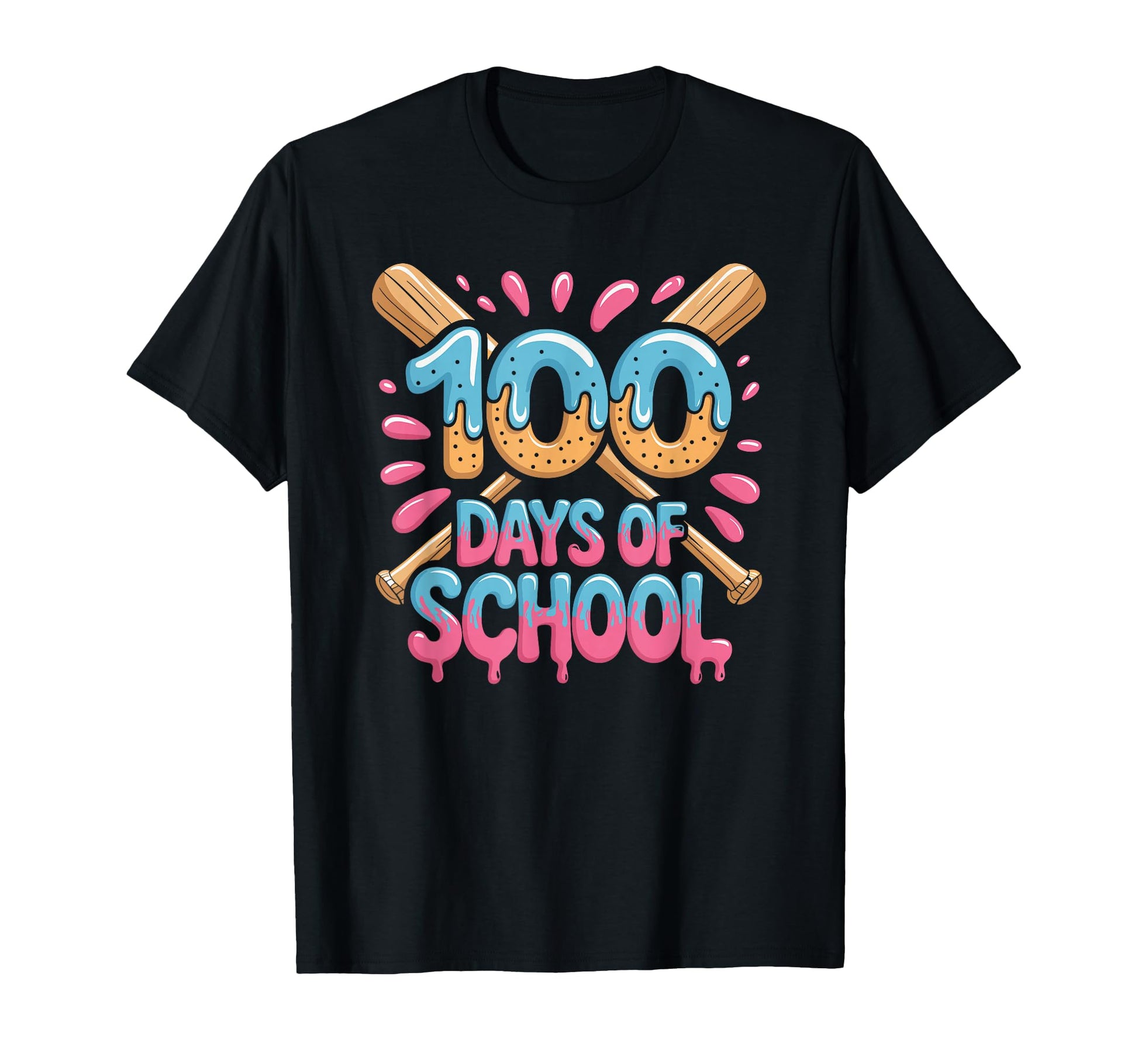 Baseball 100Th Day School Home Run T-Shirt - Custom Art Print for Adults - T-Shirt, Sweatshirt, Hoodie