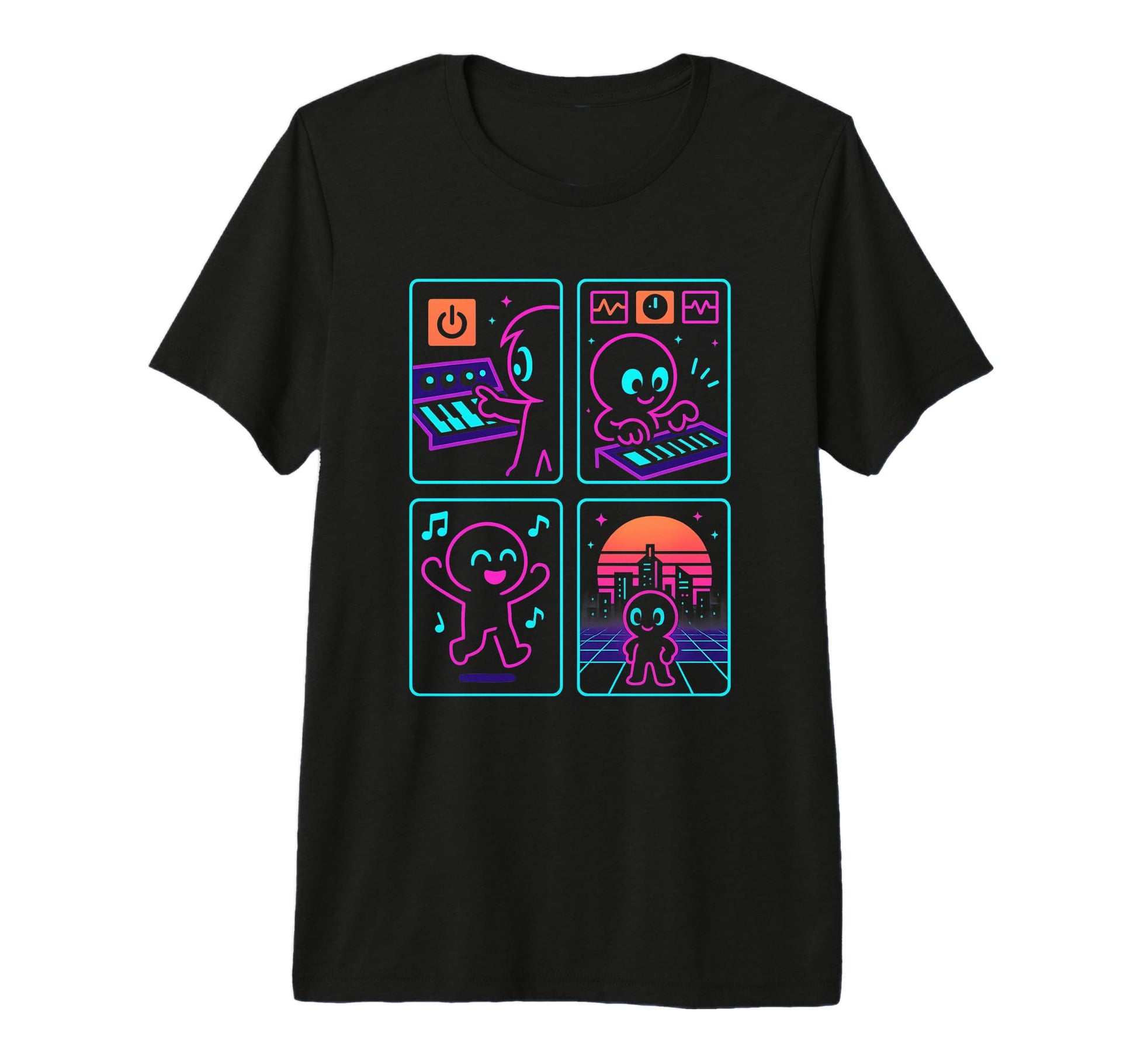 80S Synthwave Tri Blend T-Shirt - Fun Novelty Design for Adults - T-Shirt, Sweatshirt, Hoodie