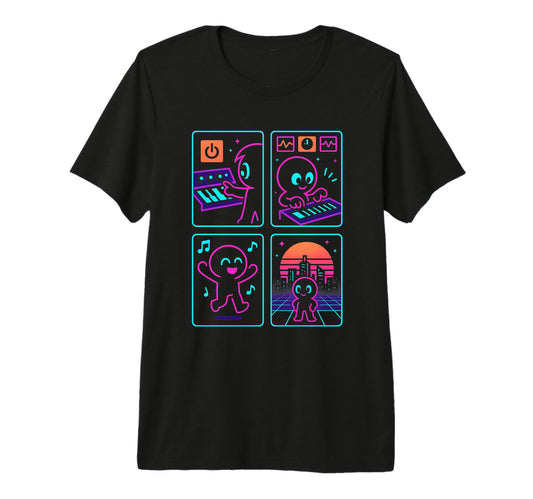 80S Synthwave Tri Blend T-Shirt - Fun Novelty Design for Adults - T-Shirt, Sweatshirt, Hoodie