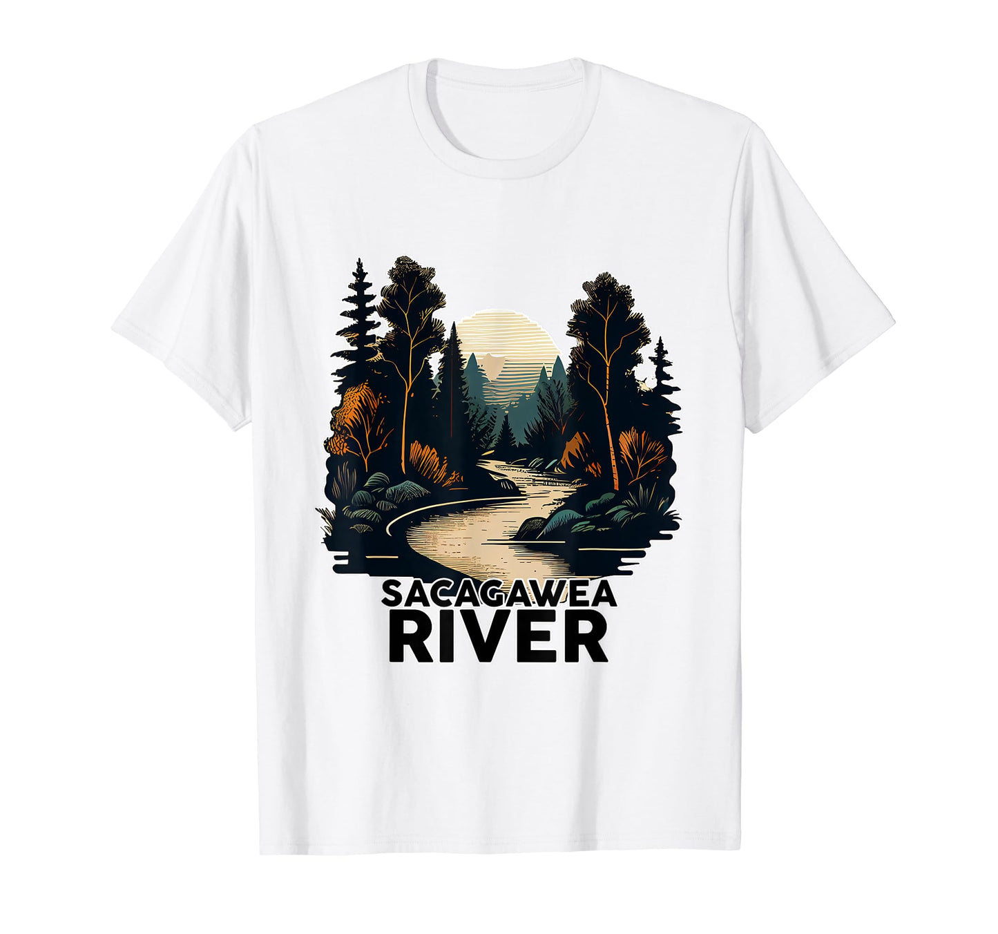 Sacagawea River Minimalist River T-Shirt - Graphic Print Men Women - T-Shirt, Sweatshirt, Hoodie