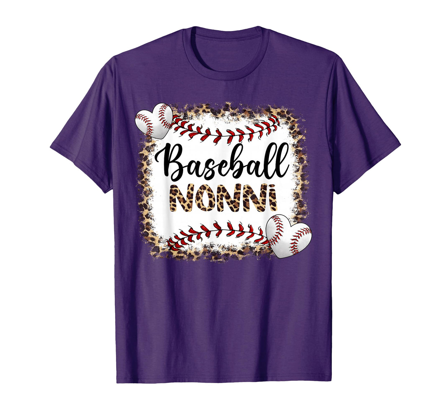 Baseball Nonni Leopard Baseball Pride T-Shirt - Unique Graphic Unisex - T-Shirt, Sweatshirt, Hoodie